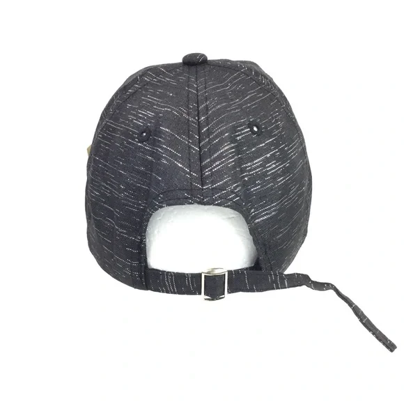Textured Baseball Cap Casual Stylish Black & Silve - Picture 4 of 6